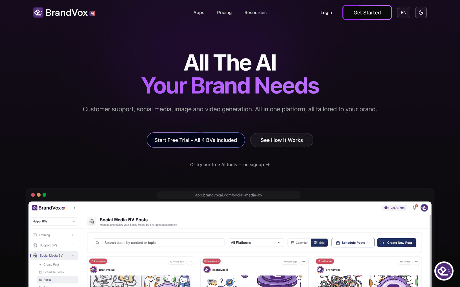 BrandVox landing page